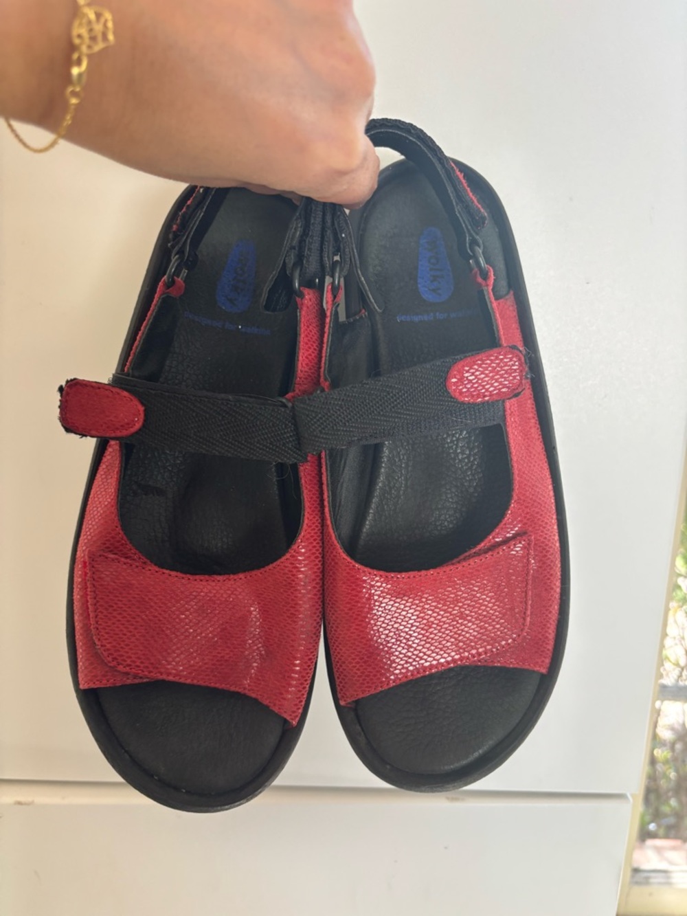 Wolky Red and Black Mary Jane Sandals women size 40